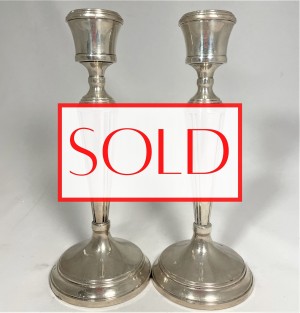 Antique silver candlestick set. Antieke zilveren set kandelaren