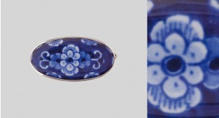 Broche bloem blauw met speld