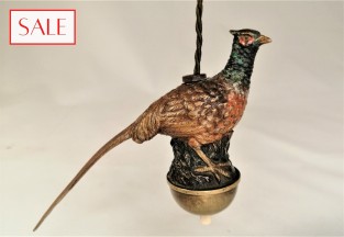 Antique Vienna bronze servant's bell, pheasant. Antieke Weens bronzen dienstbode bel, fazant.