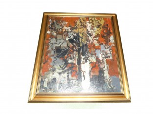 Abstracte bloemen in vaas