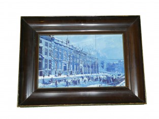 Winterlandschap met schaatsers