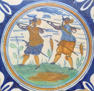 Cirkel tegel met krijgslieden 