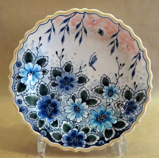 Bord Tellus blauwe bloem 18 cm
