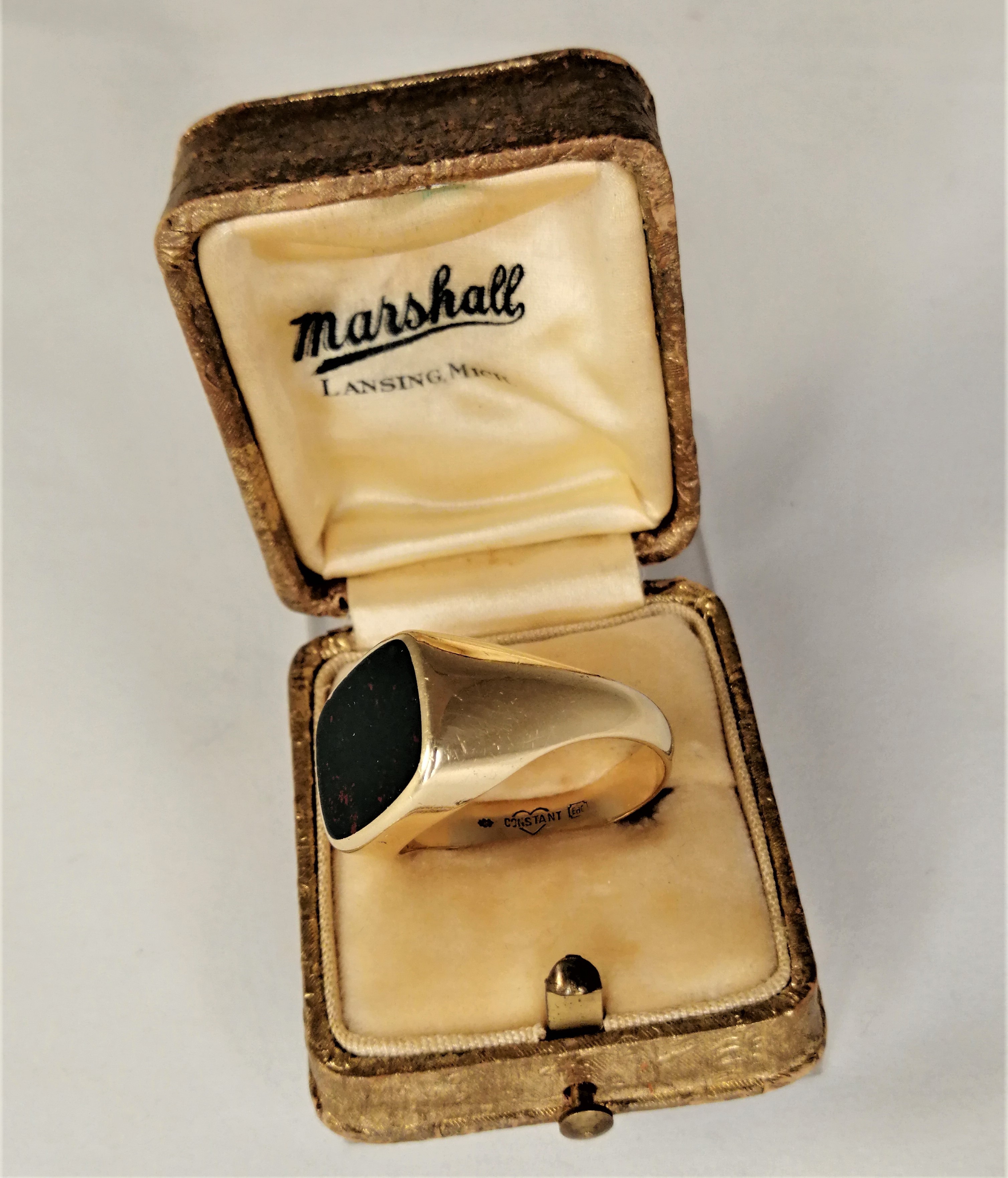 Fractie Nieuwjaar Ban Vintage 14K gold gentleman's ring with heliotrope. Vintage 14K gouden heren  ring met heliotroop. - Jewelry / Juwelen - Sale
