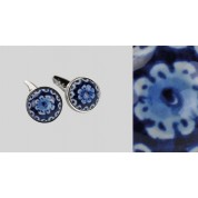 Manchetknoop rond bloem-20