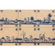 Veld van zes tegels met een herderstafereel/ Panel of six tiles with a pastoral scene-20