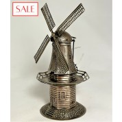 Antique silver windmill miniature. Antieke zilveren miniatuur molen.-20