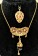 Antique set gold 14K earrings, necklace and pendant with garnet and pearls. Antieke set goud 14K oorstekers, collier en hanger met granaat en parels.-01