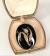 Antique 14k gold pendant/medallion with onyx and rose cut diamond. Antieke gouden 14k hanger/medaillon met onyx en roosgeslepen diamant.-01