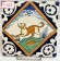 Polychrome tile with a dog, circa 1625. Polychrome tegel met een hond, circa 1625.-01