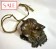 Antique Vienna bronze servant's bell of a wiener dog’s head. Antieke Weens bronzen dienstbode bel van de kop van een tekkel.-01