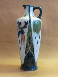Vase Bird-of-paradise tin glazed