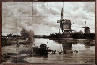 Windmill in landscape, PB Delft