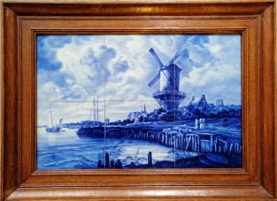 Windmill and boats, De Porceleyne Fles