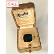 Vintage 14K gold gentleman's ring with heliotrope. Vintage 14K gouden heren ring met heliotroop.-20