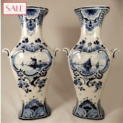 Set of two large vases, Royal Delft. Set van twee grote vazen, De Porceleyne Fles.-20